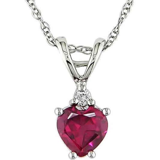 10K Ruby White Gold Necklace